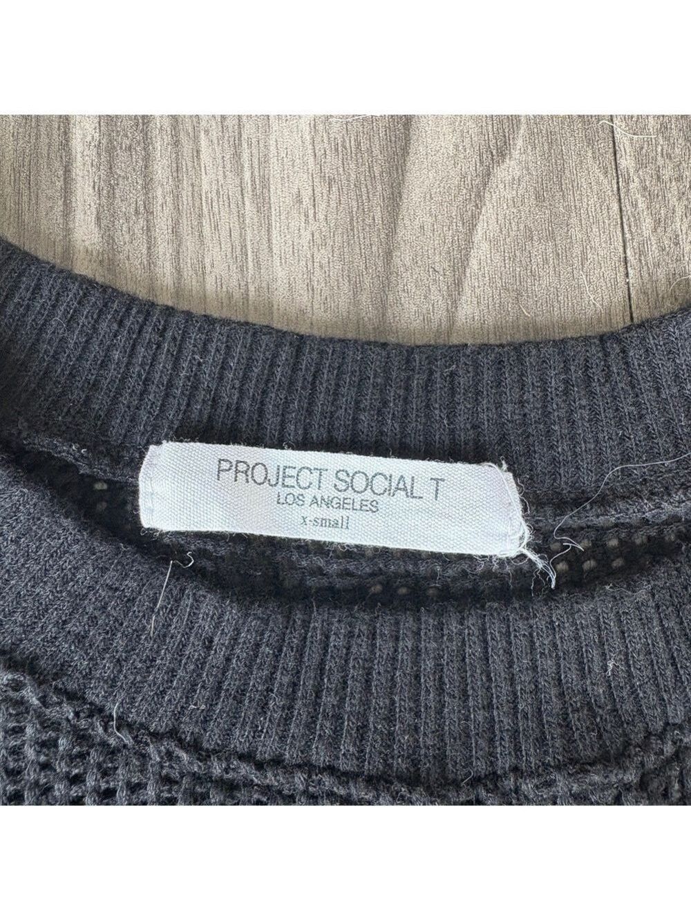 PROJECT SOCIAL T WOMENS BE REAL SWEATER MESH SHEER TANK - BLACK - Picture 6 of 6